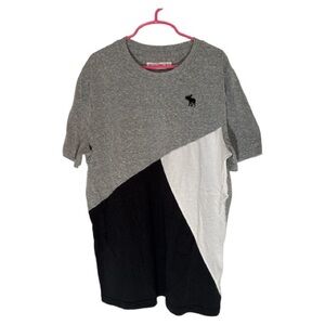 Abercrombie Kids Colorblock Gray Black White Boy’s Tee 15/16